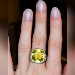 Marc silver and lemon citrine stone cocktail ring